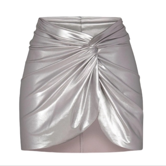 SKIMS METALLIC SWIM SARONG MINI SKIRT - Picture 12 of 15